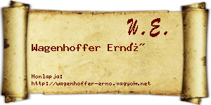 Wagenhoffer Ernő névjegykártya