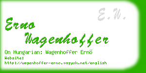erno wagenhoffer business card