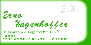 erno wagenhoffer business card